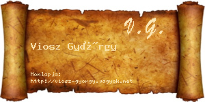 Viosz György névjegykártya